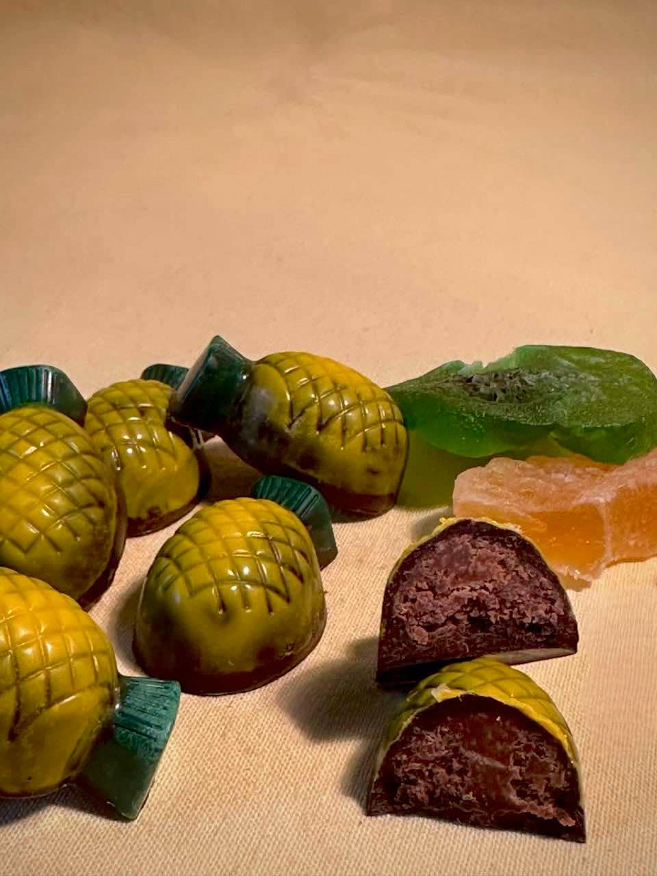 Chocolats Fourrés Ananas et Kiwi